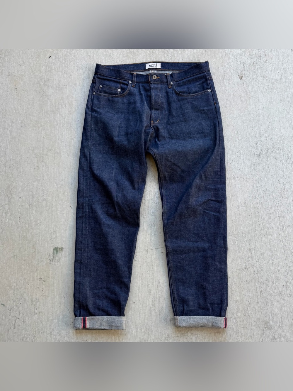 Naked & Famous Easy Guy Selvedge Jeans Men Size 36x34 Raw Denim